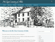 Tablet Screenshot of mtzioncemeteryofaldie.com